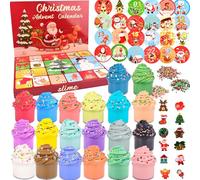 Christmas Slime Kit Advent Calendar - Butter Slime Non-Sticky, Soft, Stretchy, Scented Slime Party Favors for Kids, Perfect for Christmas Stocking Stuffers, for Girls Boys