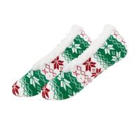 Christmas Slipper Socks Fluffy Socks Women Girls Cosy Sherpa Lined Non Slip Thermal Knitted Fuzzy Sock for Winter Indoor House Floor Lounge & Bed Colourful Xmas Sock for Friends and Family