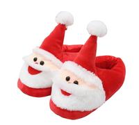 Christmas Slippers for Women & Men Funny Santa and Elf Novelty Slipper Anti-Slip Memory Foam Sole Slippers Novelty Winter Padded Slipper for Family and Friend