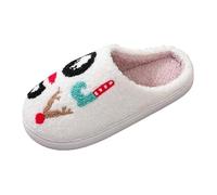 Christmas Slippers Kids,Cozy Indoor Slippers for Women with Fuzzy Design and Warm Comfort Luxurious Soft Home Footwear for All Seasons Ideal for Winter Nights and Relaxing at Home (White, 7.5)
