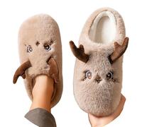 Christmas Slippers Men, Winter Unisex Slippers With Durable Sole For Ultimate Indoor Comfort And Cozy Warmth Soft Fleece Design Footwear (Coffee - 7-8)