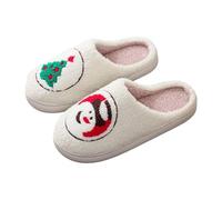 Christmas Slippers Women Men, Winter Warm Plush House Slipper, Fluffy Memory Foam Slippers for Ladies, Cloud Cozy Santa Claus Indoor Outdoor House