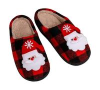 Christmas Slippers Women Womens Santa Slippers Lovely Xmas Sliders Men Fluffy Slipper Soft Santa Claus Sliders Indoor House Gifts For Girlfriend Soft Plush Slides Lightweight Home Slides