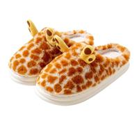 Christmas Slippers Women's Plush Elk Slippers Winter Warm Non-Slip Hut Shoes Slip-On Slippers Home Shoes with Warm Plush Lining Felt Slippers Cute Stylish, orange, 10 UK