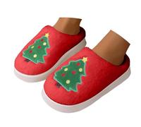 Christmas Slippers Women's Winter Warm House Slippers Closed Slippers Lined Mules Santa Claus Cosy House Slippers Funny Non-Slip Christmas Slippers, red, 12 UK