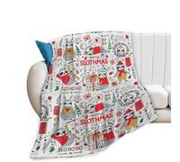 Christmas Sloth Blanket Soft Cozy Cute Kitten Sloth Plush Throw Blanket Warm Lightweight Flannel Fleece Bedding Decor Blanket Gifts for Sloth Lover Girls Boys Kids Adults Women Bed Travel 40"x50"