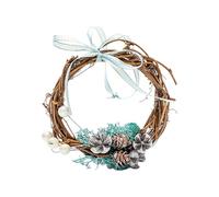 Christmas Small Flower Ring Vine Red Fruit Decoration Woven Wreath Pendant Tree Easter Picture Decorations (B, 12x12cm)