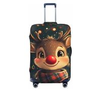 Christmas smile elk Travel Luggage Covers - Elasticity Suitcase Covers Protector for Luggage 18-32 Inch