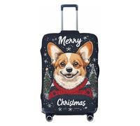 Christmas smile sweater dog Travel Luggage Covers - Elasticity Suitcase Covers Protector for Luggage 18-32 Inch