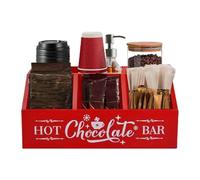 Christmas snack box container, wooden coffee station, Christmas snack food boxes, Christmas wooden box with 5 compartments, Christmas basket organiser, 2024 festive storage box made of solid wood