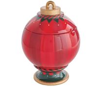Christmas Snack Holder Resin Decorative Bowl with Lid for Christmas Season | Red Tabletop Accent, Easy to Clean Finish, Serves Chocolates and Nuts Neatly for Holiday Party Hosts
