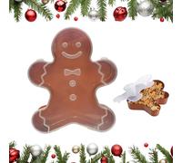 Christmas Snack Tray, Christmas Cookie Box with Lid, Portable Tree Shape Snacks Tray Set, Holiday Gingerbread Man Storage Container, Cute Snowman Snack Platters for Candy Food Cheese Fruit