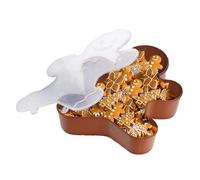 Christmas Snack Tray, Holiday Themed Container for Cookies, Gingerbread Man Shape Serving Tray with Lid, for Treats Nuts Fruit Popcorn Dessert