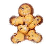 Christmas Snack Tray with Lid, 15 * 10 * 2cm Christmas Tree Gingerbread Man Snowman Snowflake Shape Serving Tray, PVC, for Cookies, Snacks, Candy