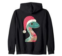 Christmas Snake Santa Hat Holiday Fun Zip Hoodie
