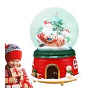 Christmas Snow Balls with Music Box, Christmas Snow Globe Lanterns - Music Box Father Riding an Elk, Colour Changing LED Lights, Home Decoration, B