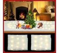 Christmas Snow Blanket With Warm Led Light,150CM*40CM Size Artificial Fake Snow Roll, Soft snow blanket for christmas village,Indoor Christmas Decorations For Table/Christmas tree/Fireplace (2PCS)