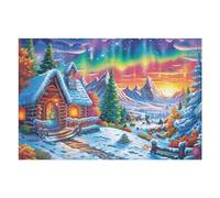 Christmas Snow Cabin 1000 Pcs Jigsaw Puzzle Bundle Cute Pets Warm The Heart Family Puzzle Lovers Fun Family Game Mindful Activity Spring Gift Precision Cut Cardboard 1000 PCS