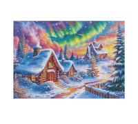 Christmas Snow Cabin 300 Pcs Jigsaw Puzzle Bundle Cute Pets Warm The Heart Puzzle for Adults Teens 14+ Fun Family Game Mindful Activity Spring Gift Precision Cut Board 300 PCS