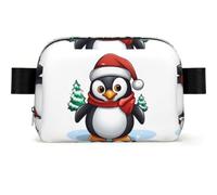 christmas snow Cow Fanny Pack Crossbody Waist Bag Pack Waterproof Mini Belt Bag Bum Hip Bag for Men Women, Christmas Penguin, One Size