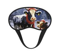 Christmas Snow Cow Sleep Mask for Side Sleeper, Blackout Sleeping Eye Mask, Soft Breathable Eye Cover for Women Men Travel Eyeshade, Relaxing Zero Pressure Night Blindfold