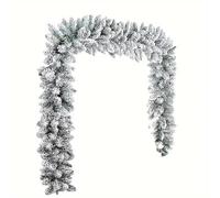 Christmas Snow Flocked Garland for Mantle Artificial White Flocked Christmas Garland Wreath Frosted Garlands Decorations with Pine Frosted Xmas Wreath for Fireplace Dining Table Stairs Decor (6 Ft)