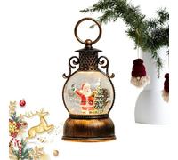 Christmas Snow Globe - 3.23x3.23x7.48 Inch Retro Lighted Ornament | 450g Resin Material | Musical Rotating Holiday Lantern | Glowing Snow Globe With Timer | For Friends,Dining Room, Party Scene Props