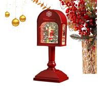 Christmas Snow Globe - 3D Lantern Musical Toy Figurine for Family, Home, with 8 Songs to Winter Holiday Decor, Rotating Globes for Living Room, Table, Mantle, Wreath Party, 10x18cm