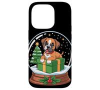 Christmas Snow Globe Boxer Dog X-Mas Tree Case for iPhone 14 Pro