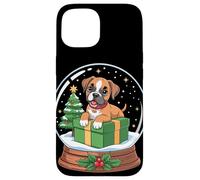 Christmas Snow Globe Boxer Dog X-Mas Tree Case for iPhone 15
