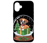 Christmas Snow Globe Boxer Dog X-Mas Tree Case for iPhone 16 Plus