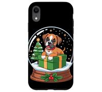 Christmas Snow Globe Boxer Dog X-Mas Tree Case for iPhone XR