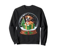 Christmas Snow Globe Boxer Dog X-Mas Tree Sweatshirt