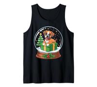 Christmas Snow Globe Boxer Dog X-Mas Tree Tank Top