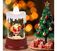 Christmas Snow Globe, Christmas Lantern with Warm White LED Glow, Snow Globe Lights, Xmas Light up Ornaments for Centre Table Decoration