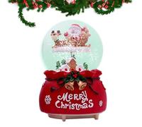 Christmas Snow Globe, Christmas Music Box | Music Box Father Riding an Elk - Battery Operated Illuminated Ball Table Lanterns, Colour Changing, for Home Decoration