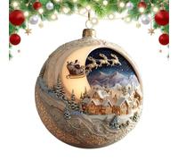 Christmas Snow Globe Decor Acrylic 2D Santa Claus Wolf Snow Home Ornament