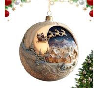 Christmas Snow Globe Decor Acrylic 2D Wolf Santa Claus Snow Ornament