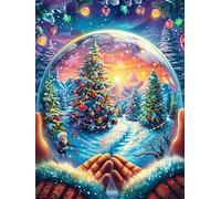 Christmas Snow Globe in A Pair of Hands 1000 Piece Jigsaw Puzzle for Adults Animal Plant Jigsaw Weekend Chill Out Activity Challenging Colourful Puzzle for Friends 1000 PCS