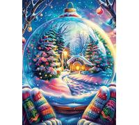 Christmas Snow Globe in Magical Forest 300 Piece Jigsaw Puzzle for Adults Teens Laundry Room Decor Boredom Buster Colourful Artwork Great Gift for 300 PCS