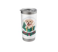 Christmas Snow Globe Labrador Retriever X-Mas Tree Stainless Steel Insulated Tumbler