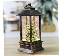 Christmas Snow Globe Lantern, 5.1inch Glitter Christmas Tree Snow Globe with Lights, Battery Powered Hanging LED Light up Lanterns for Home Office Table Fireplace Decorations