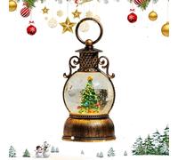 Christmas Snow Globe Lantern, 6 Hour Timer for Winter Holiday, Luminous Christmas Globe with Father Decoration, for Fireplace Dining Room Under Tree Living Room Bedroom Window Sill