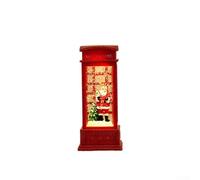 Christmas Snow Globe Lantern Christmas, Phone Booth Ornament Battery Powered Swirling Glitter LED Water Telephone Box With Santa Christmas Tree For Christmas Home Party Decor(a)