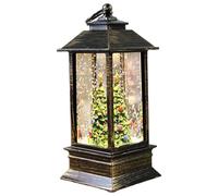 Christmas Snow Globe Lantern Glitter Christmas Snow Globe Battery Powered Lighted Lantern Xmas Decorations for Table Fireplace, Xmas Tree for