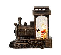 Christmas Snow Globe Lantern LED Glittering Santa Claus Shaped Train Battery Operated Home Decoration Gift for Party Festival Decor
