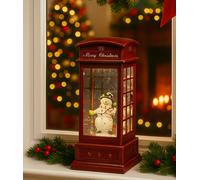 Konstsmide Water Filled Phone Box With Snowman, Warm White Led And Timer, 5 Hours.
