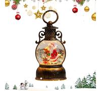 Christmas Snow Globe Lantern - Retro Winter Glitter Ornament, Battery Operated Holiday DecorationPerfect for Mantel, Dining Table, or Under Tree Display, 3.23x7.48 inches