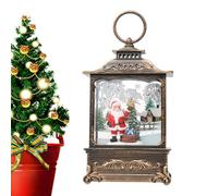Christmas Snow Globe Lantern - Rotating Snow Balls, LED Swirling Lantern | Holiday Snow Globe Decorations Lighted Holiday Snow Globe Decorations Christmas Scene Snow Globe Home Decor