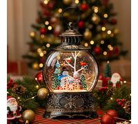 Christmas Snow Globe Lantern Snow Globes with Music & Timer Christmas Glitter Lantern USB or Battery Operated Lighted Water Globe Lanterns Musical Snowglobes Christmas Decorations - Home Party & Gifts